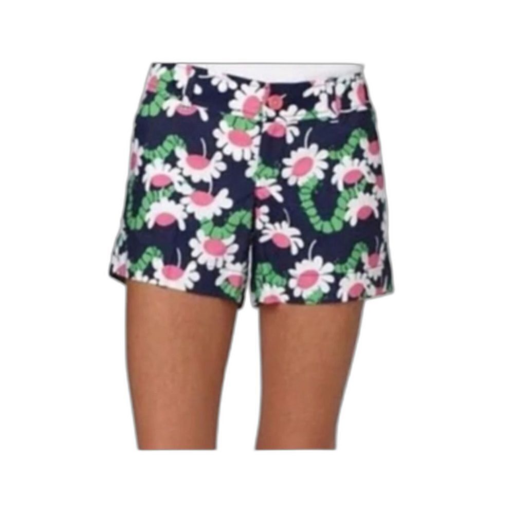Lilly Pulitzer Yum Yum Caterpillar Shorts Size 4 Pink/Green/Blue 4.5" Inseam